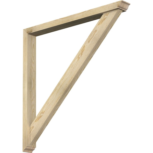 Ekena Millwork Traditional Traditional Rough Sawn Bracket w/ Offset Brace, Douglas Fir, 4"W x 40"D x 40"H BKT0402X40X40TRA01RDF - main